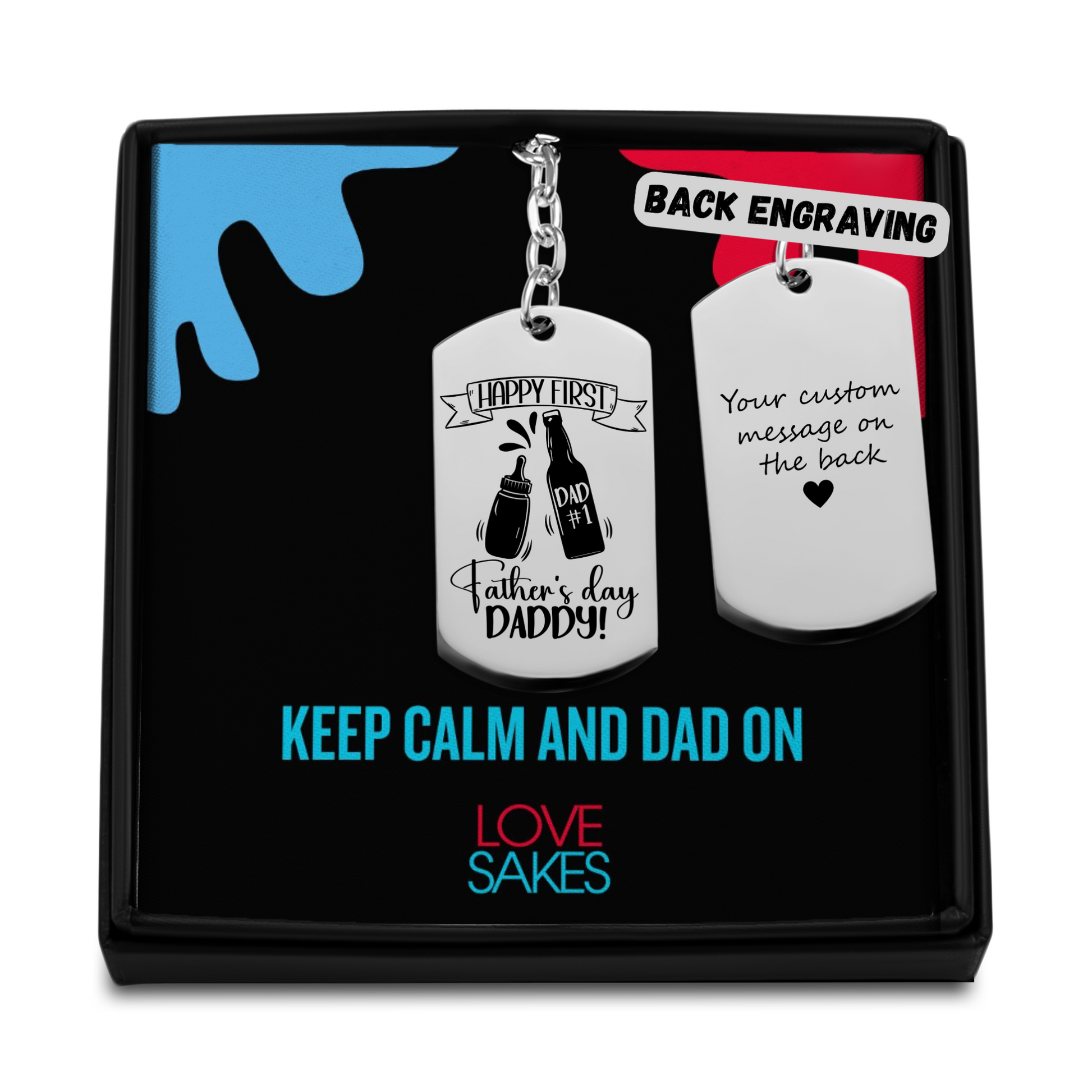 Personalized Keyrings - Happy 1st Father's Day Personalized Keychain 