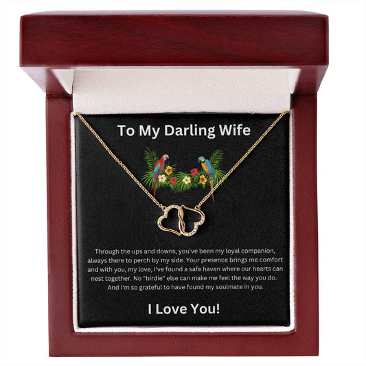 10ct Gold And Diamonds Necklace + Darling Wife Message Card