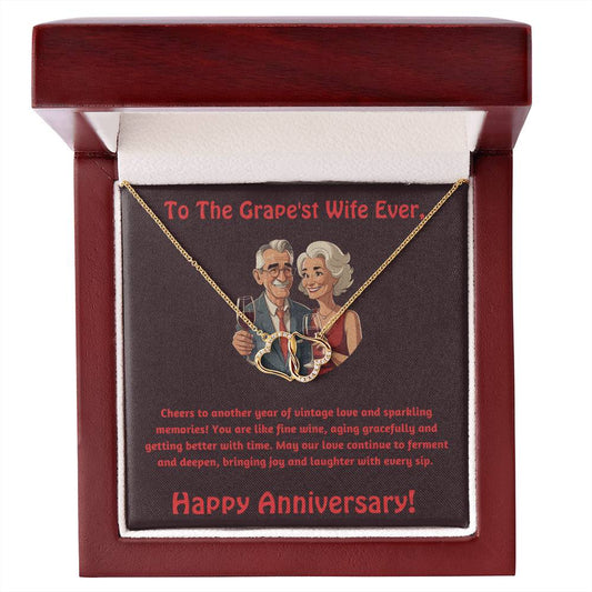 10ct Gold Necklace + Grapest Wife Ever Anniversary Card