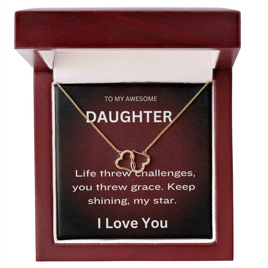 10k Gold Hearts Necklace (Father Daughter Gift)