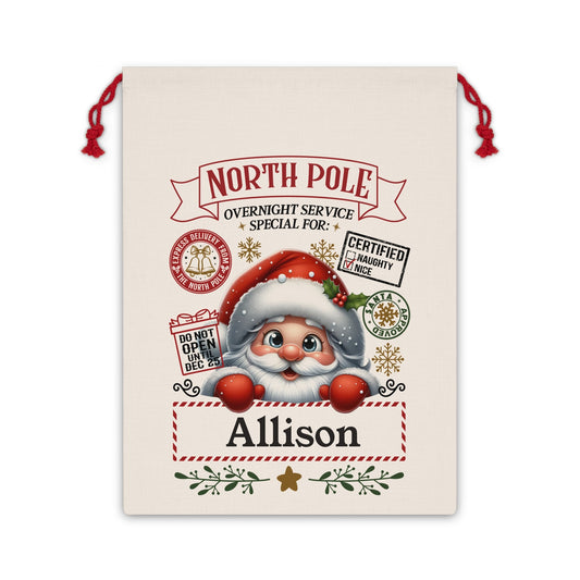 Personalized North Pole Santa Sack