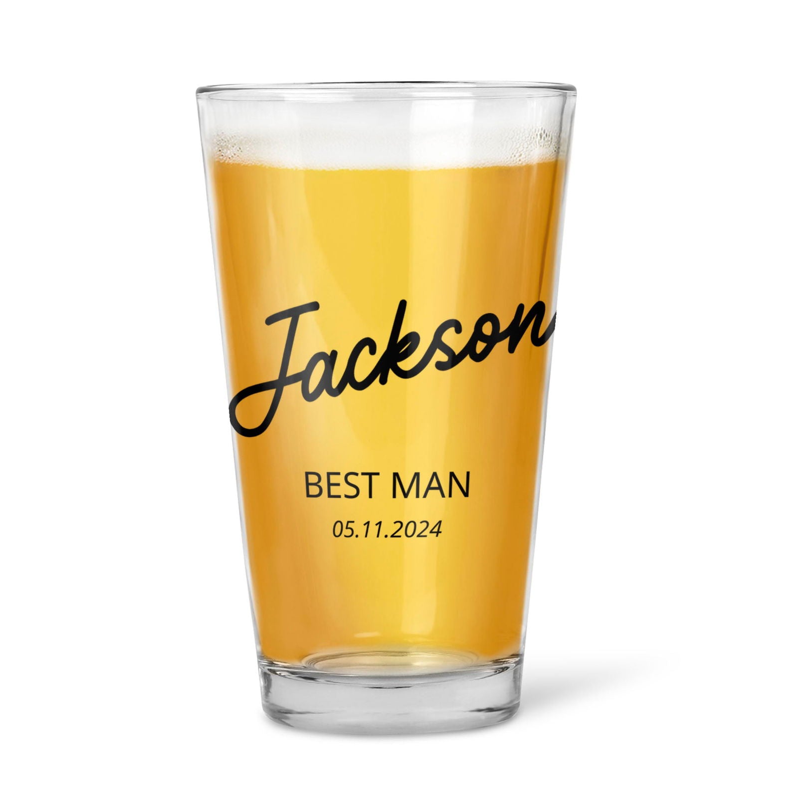 16oz Wedding Personalized Pint Glass - Lovesakes