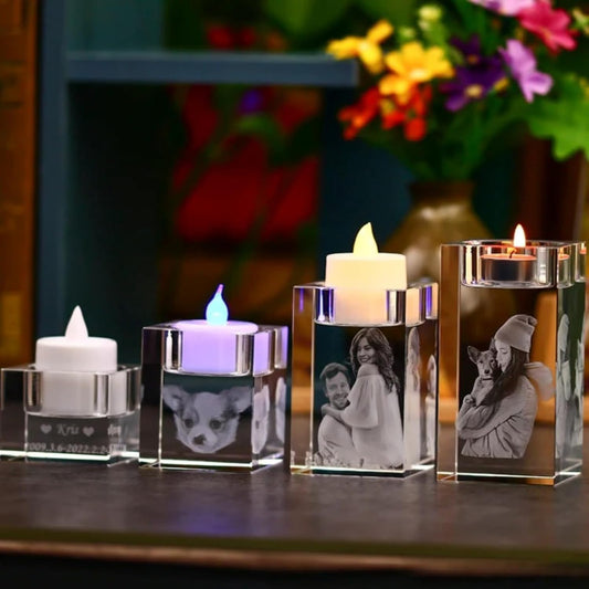 Personalized 3D Crystal Candle Holder