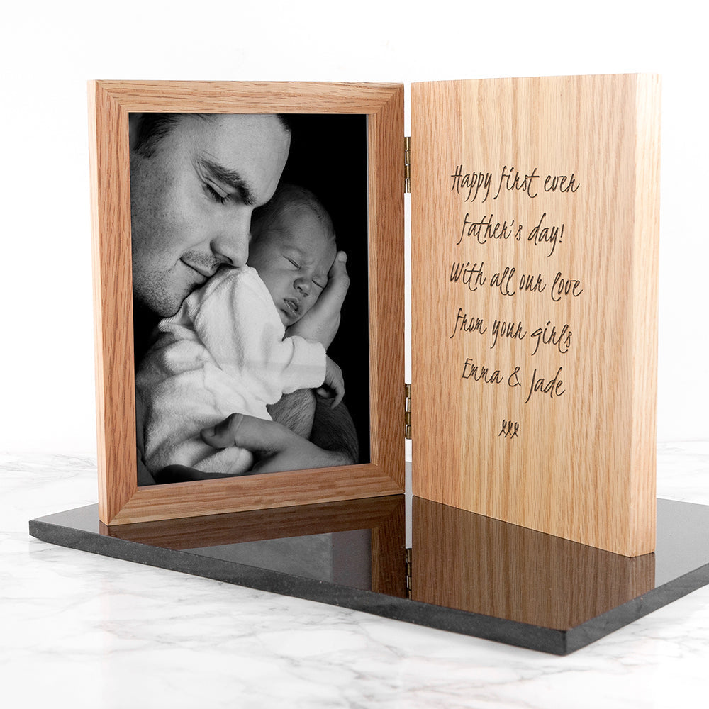 Personalized Photo Frames - Personalized Oak Book Photo Frame 