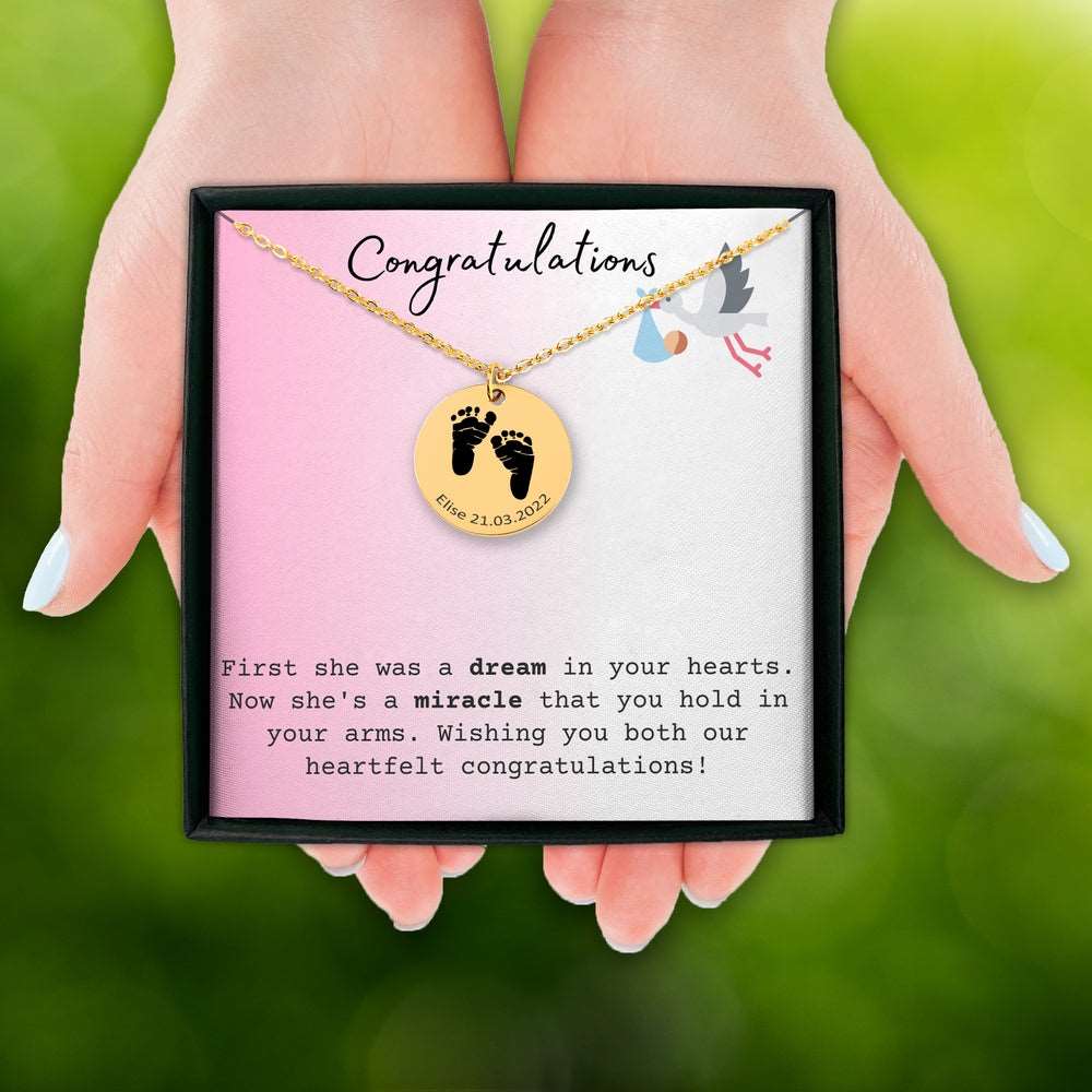 Personalized Necklaces - Custom Baby Feet Necklace 