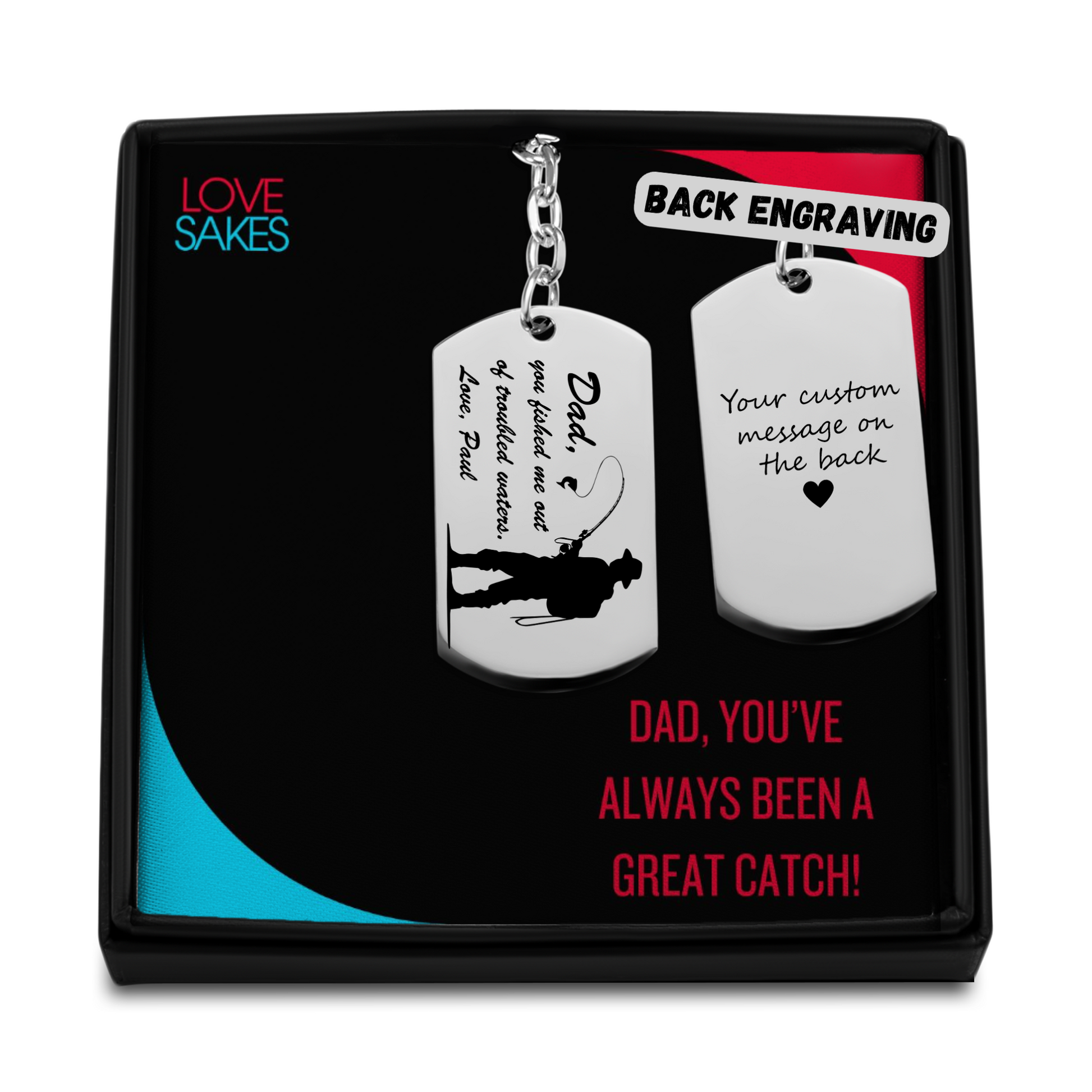 Personalized Keyrings - Personalized Fishing Dad Keychain 