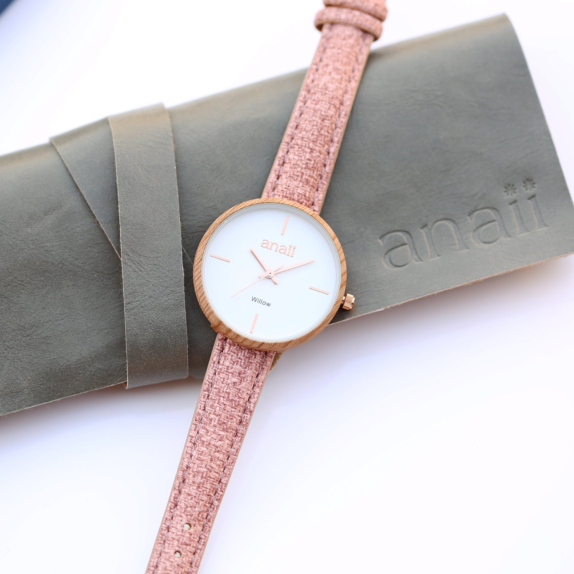 Personalized Ladies' Watches - Handwriting Engraved Watch in Sweet Pink 