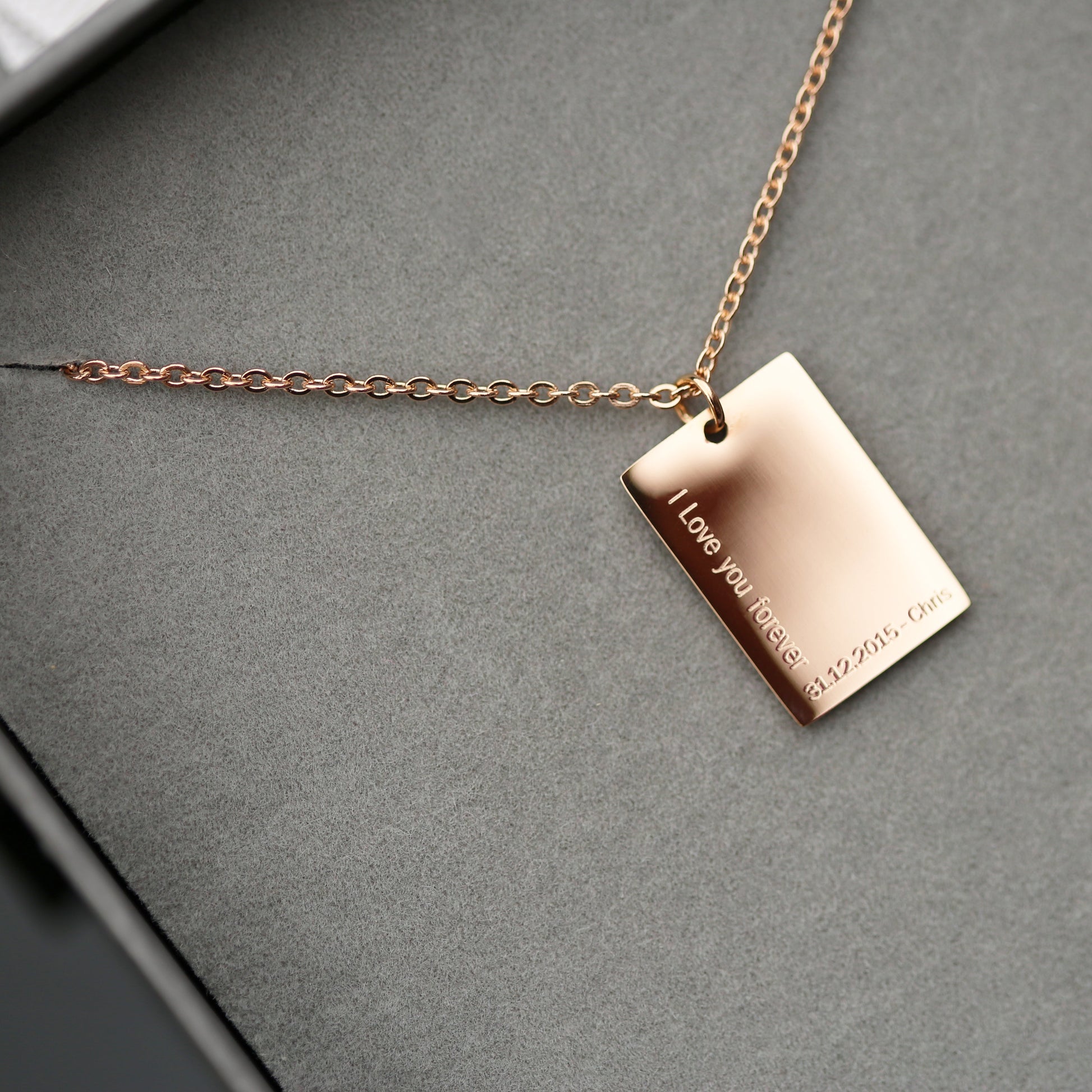 Personalized Necklaces - Dazzle Personalized Necklace - Modern Font Engraving 