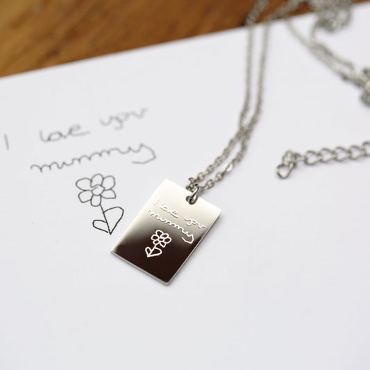 Dazzle Personalized Necklace - Own Handwriting Engraving