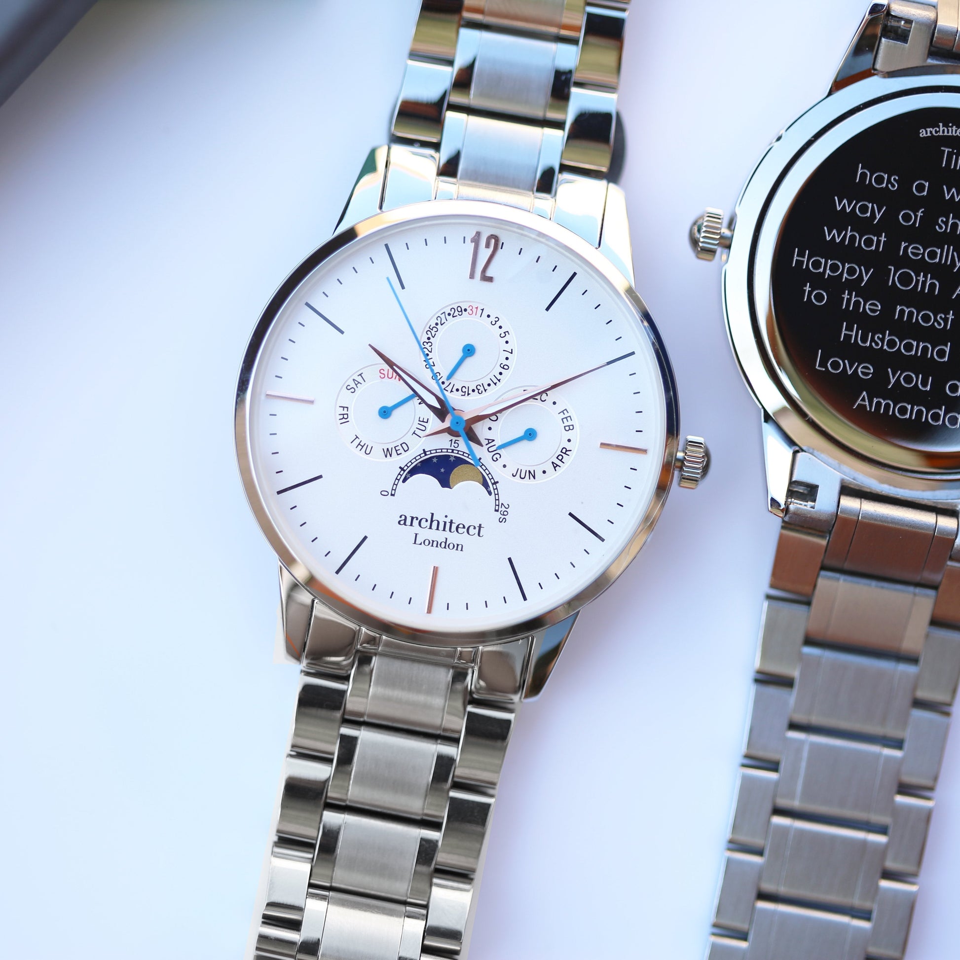 Personalized Men's Watches - Men's Architect Apollo Personalized Watch In White 