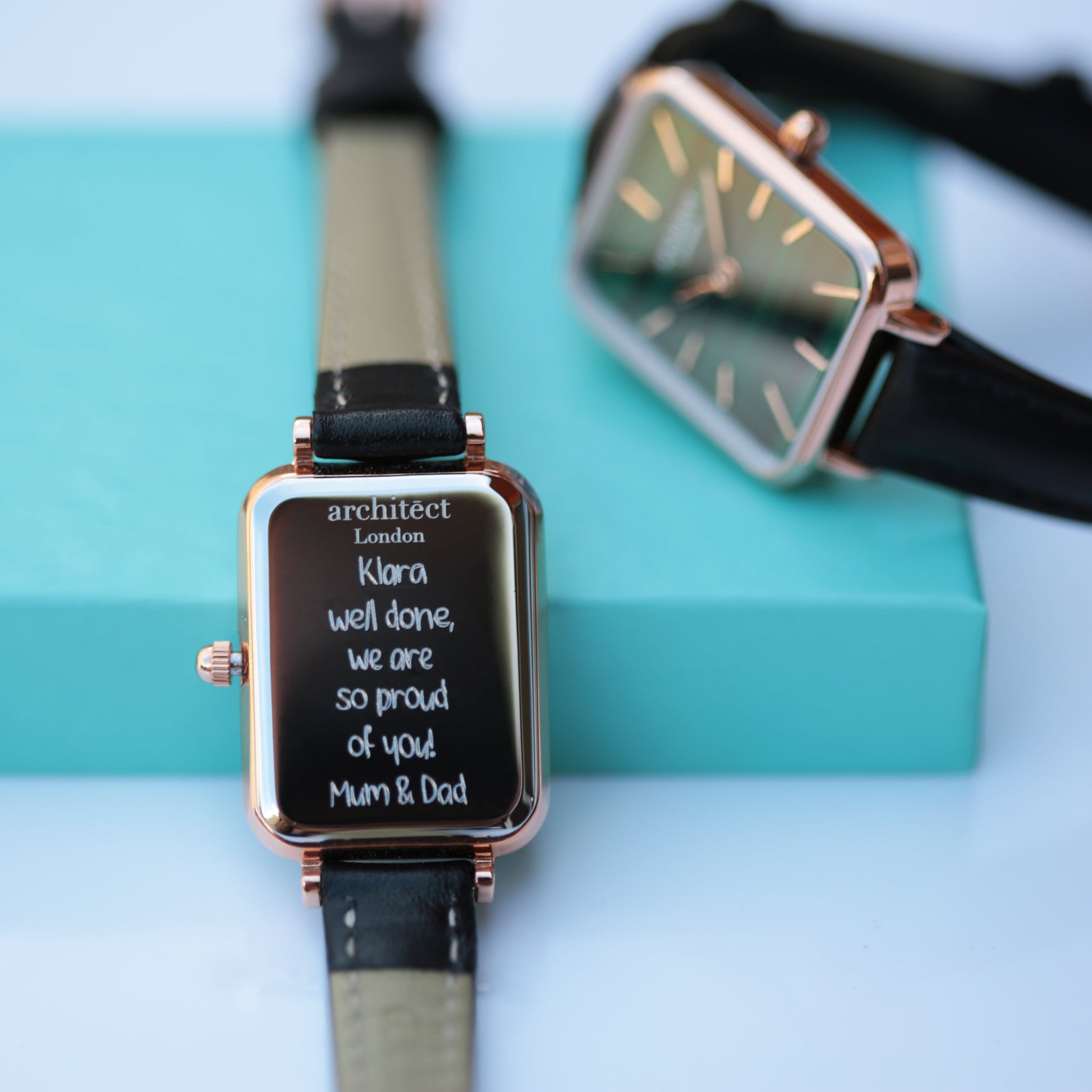 Personalized Ladies' Watches - Ladies Handwriting Engraved Watch in Pine Green 