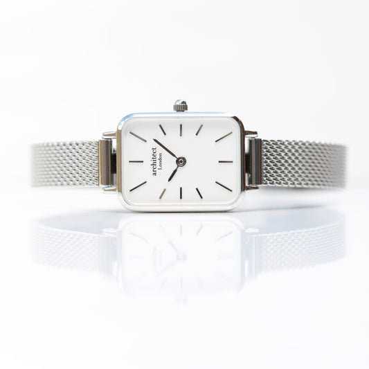 Ladies Architēct Lille Engraved Watch In Cloud Silver