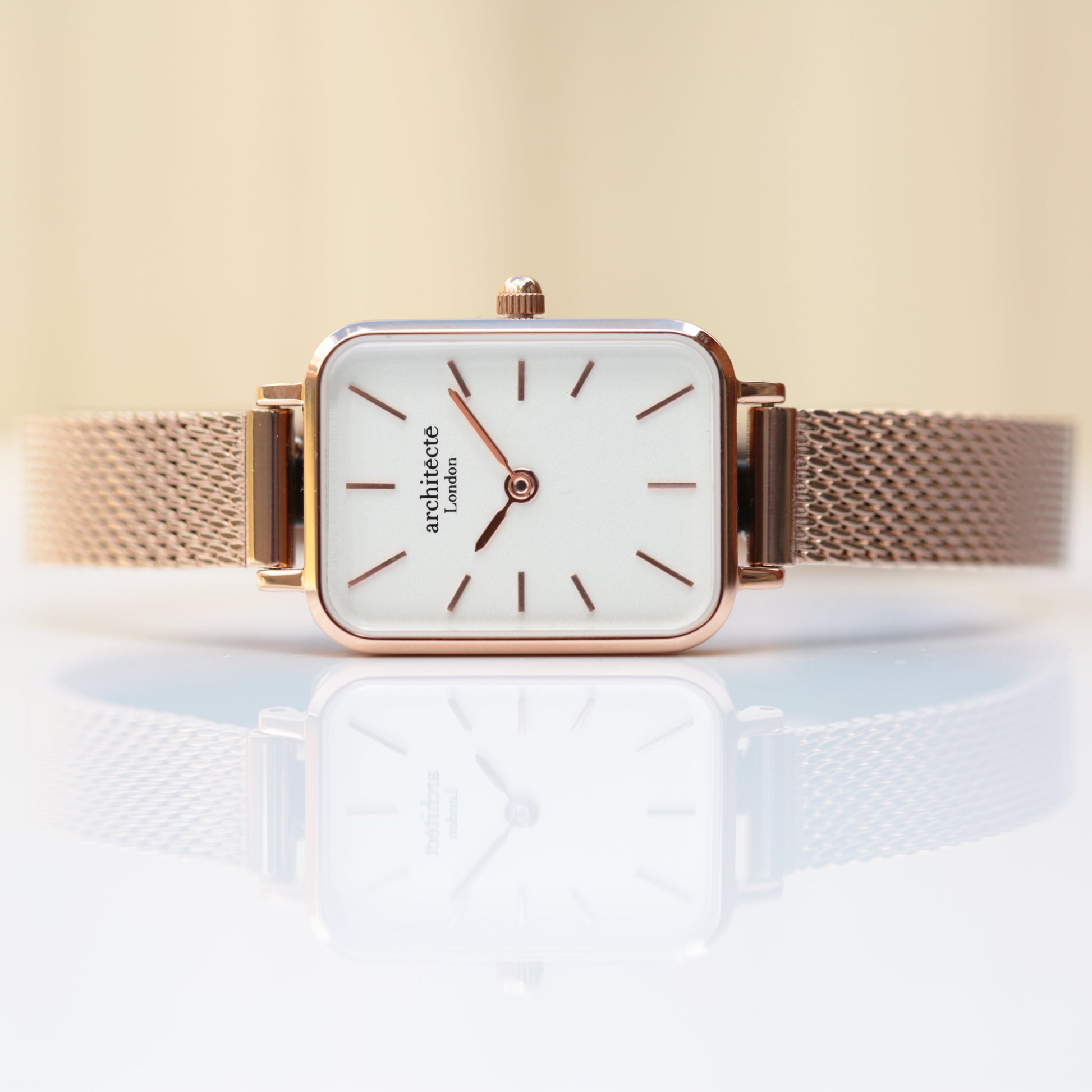 Personalized Ladies' Watches - Ladies Architect Lille Handwriting Engraved Watch In Rose Gold 