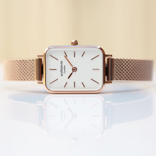 Ladies Architect Lille Handwriting Engraved Watch In Rose Gold