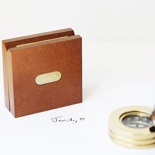 Personalized Compass With Handwriting Engraved Timber Box