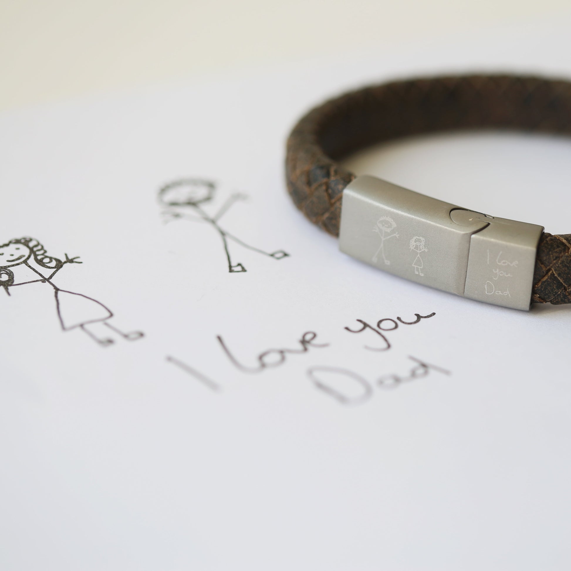 Personalized Men's Bracelets - Handwriting Engraved Antique Style Bracelet - Rustic 