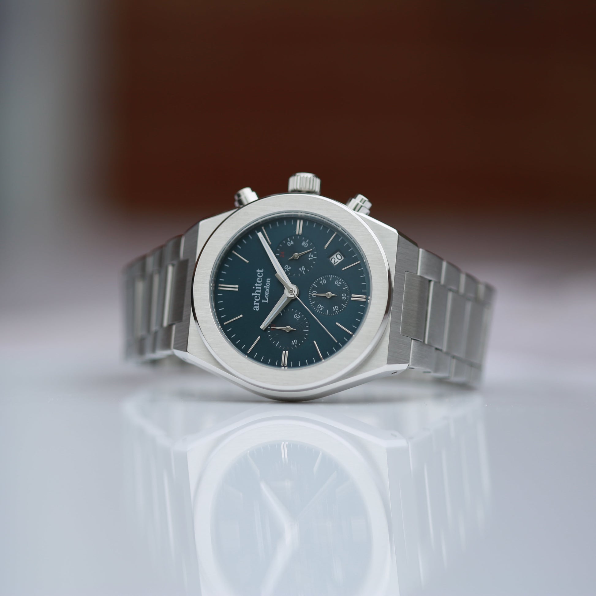 Men's Architect Orbix Blue - Modern Font Engraved Watch - Lovesakes