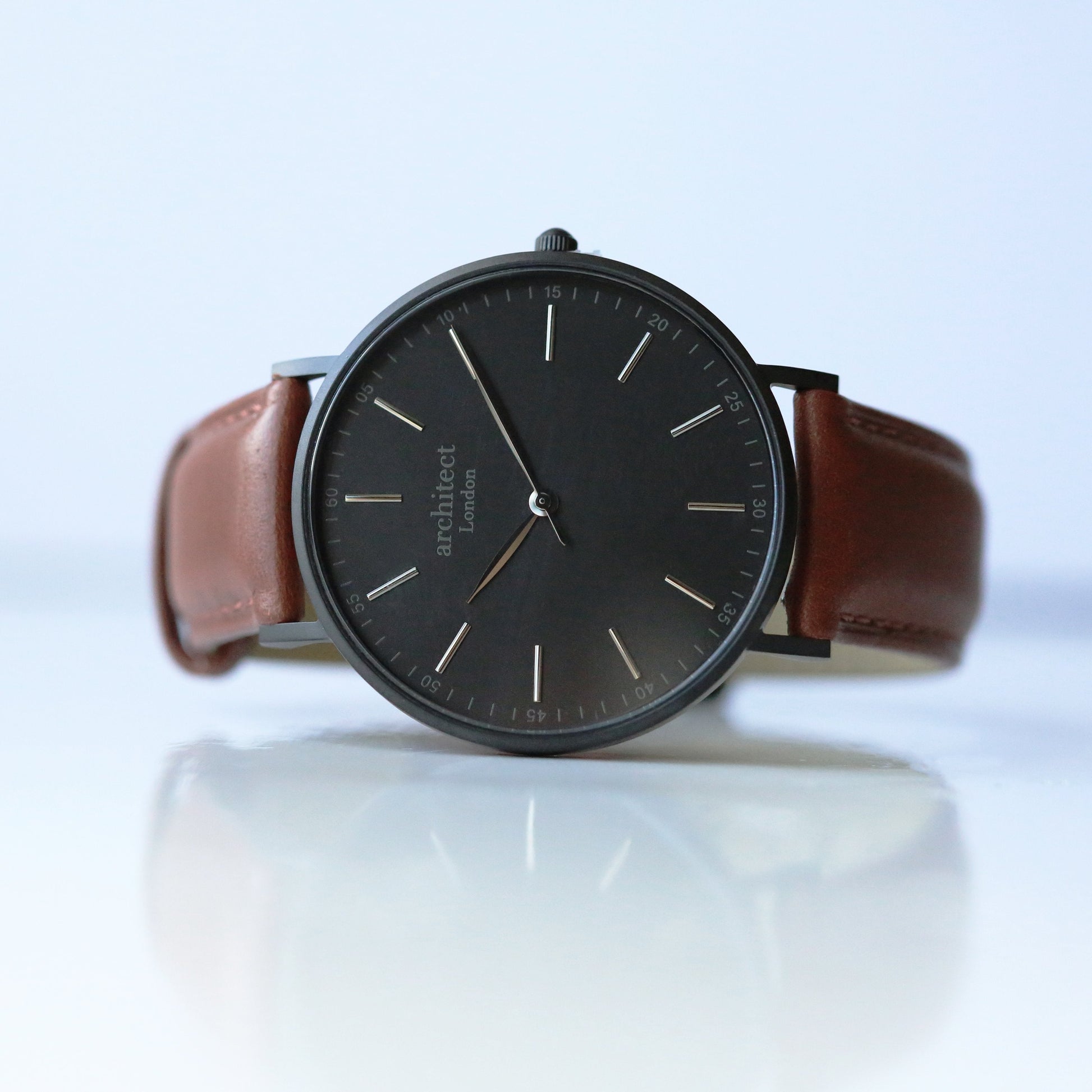 Personalized Men's Watches - Men's Minimalist Engraved Watch In Walnut 