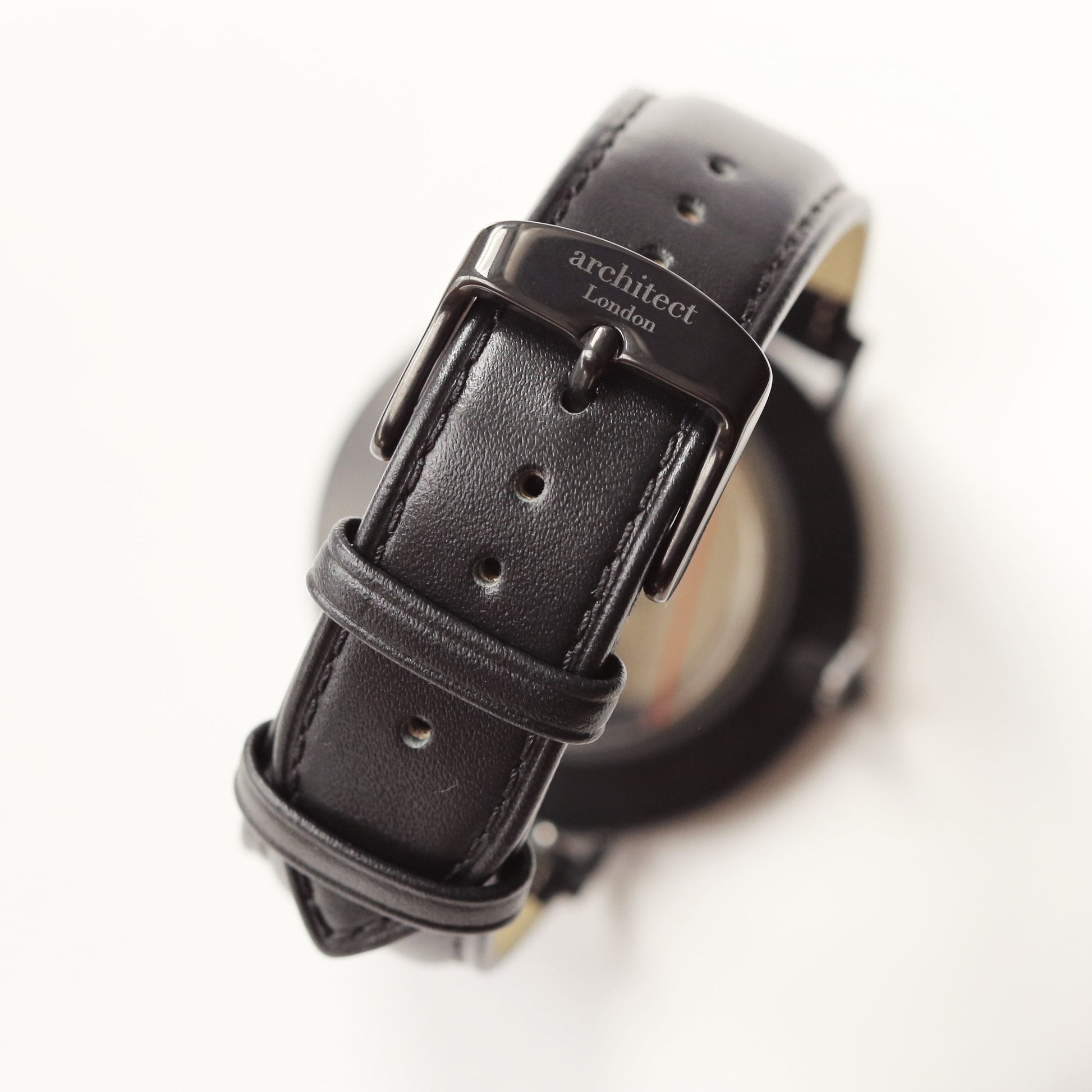 Personalized Men's Watches - Men's Handwriting Engraved Watch - Minimalist Watch + Jet Black 