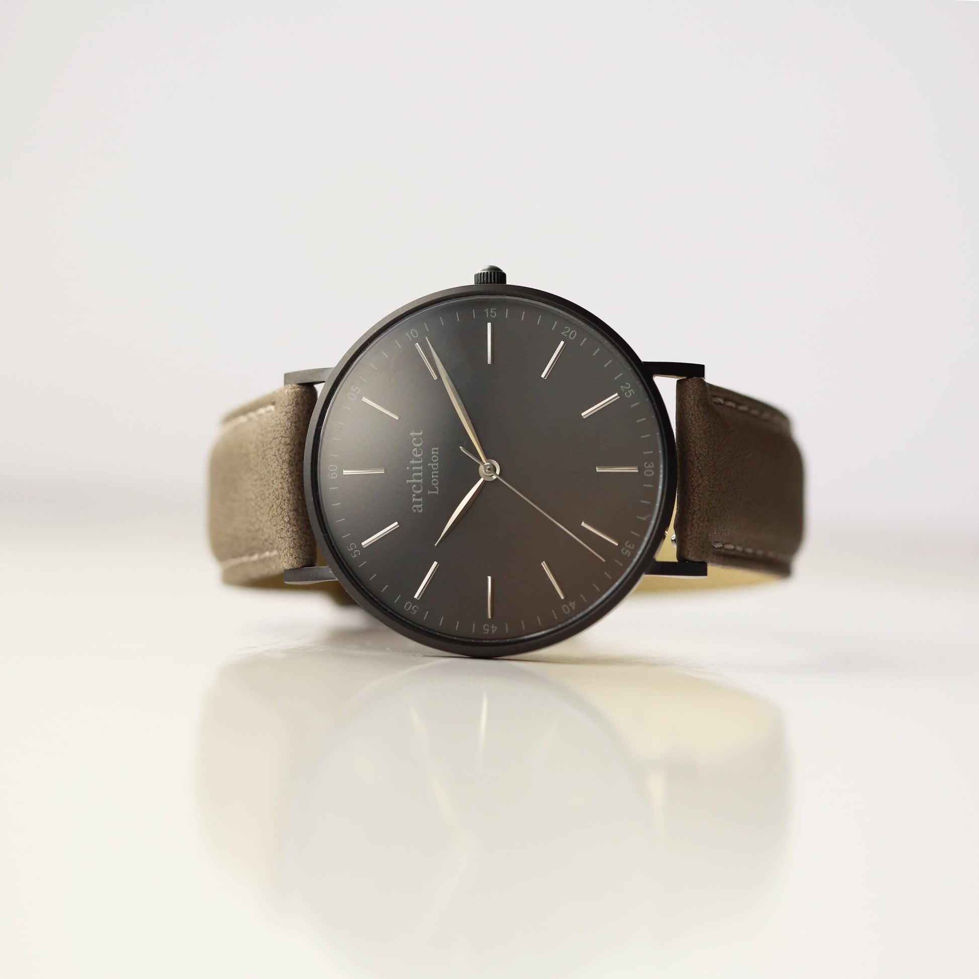 Personalized Men's Watches - Men's Minimalist Engraved Watch In Urban Grey 