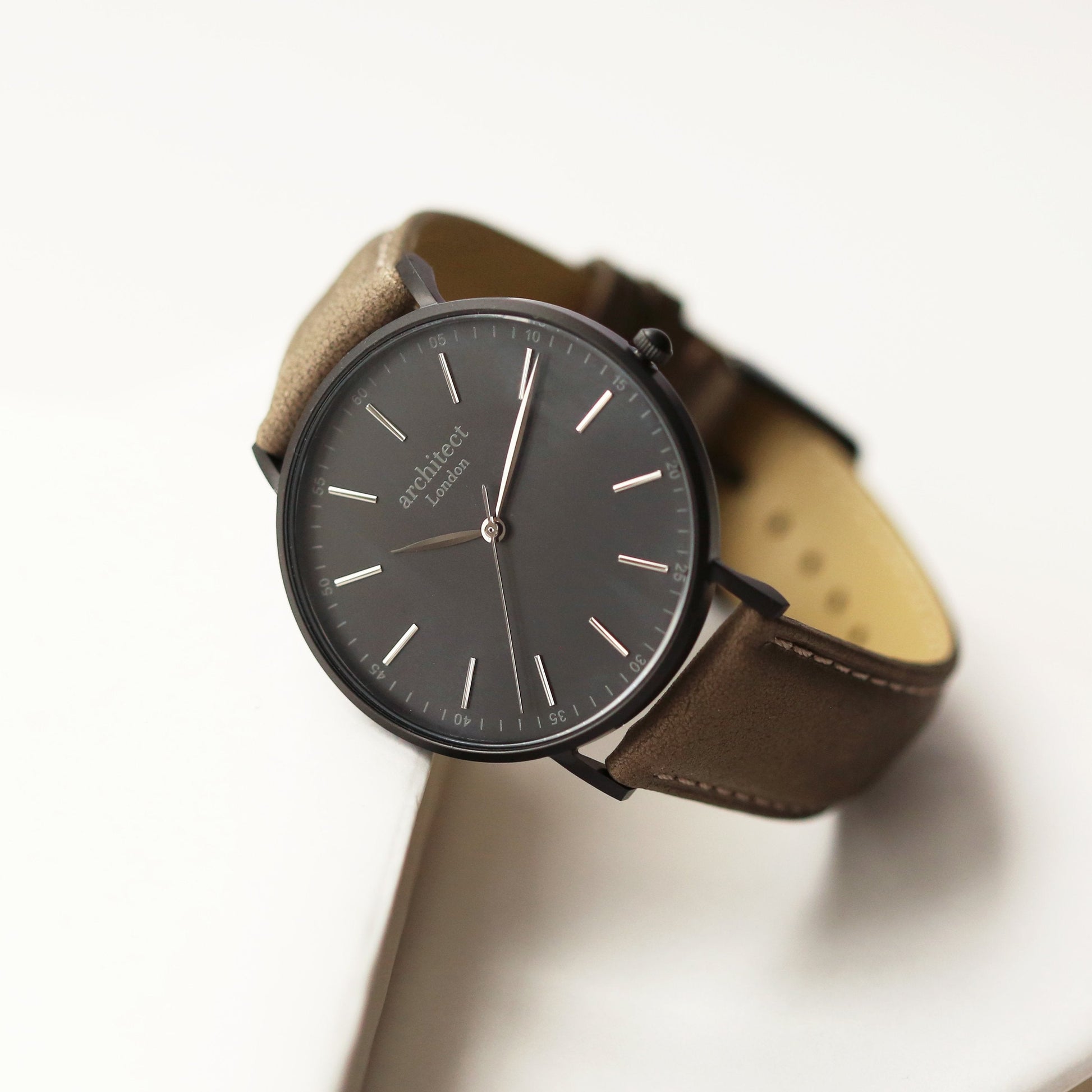 Personalized Men's Watches - Men's Minimalist Engraved Watch In Urban Grey 