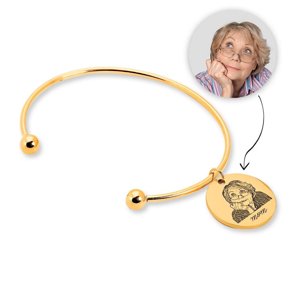 Personalized Human Portrait Bangle - GiftsofaKind