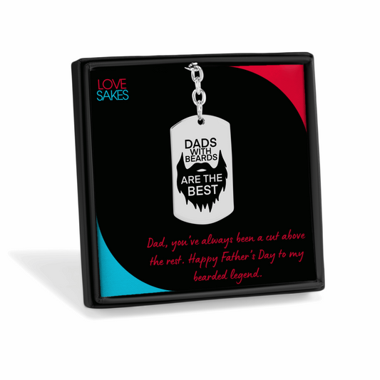 Bearded Dad Personalized Keyring
