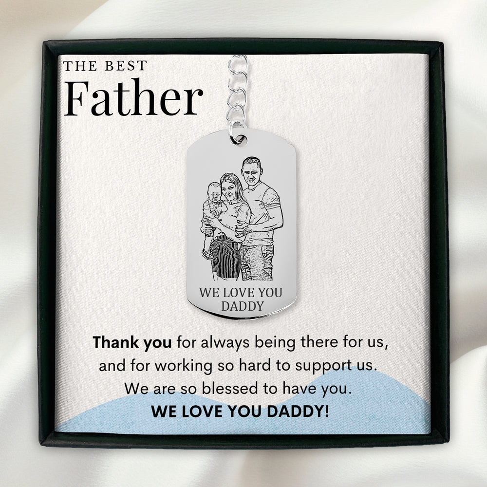 Personalized Keyrings - Father's Day Family Portrait Tag Keychain 