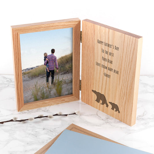 Personalized Father's Day Bear Book Photo Frame