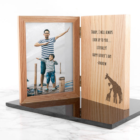 Personalized Father's Day Giraffe Book Photo Frame