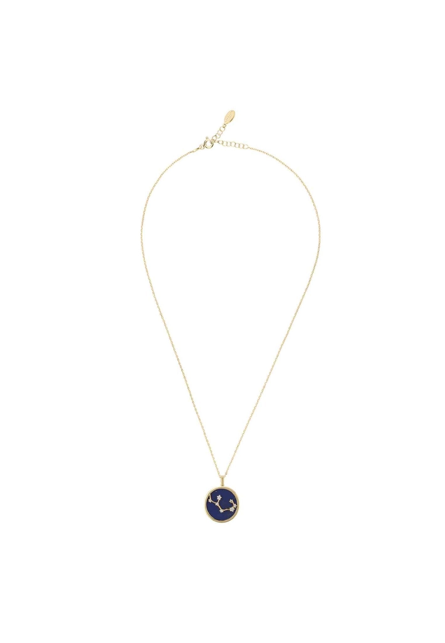 Personalized Necklaces - Zodiac Lapis Lazuli Constellation Pendant Necklace Gold Sagittarius 
