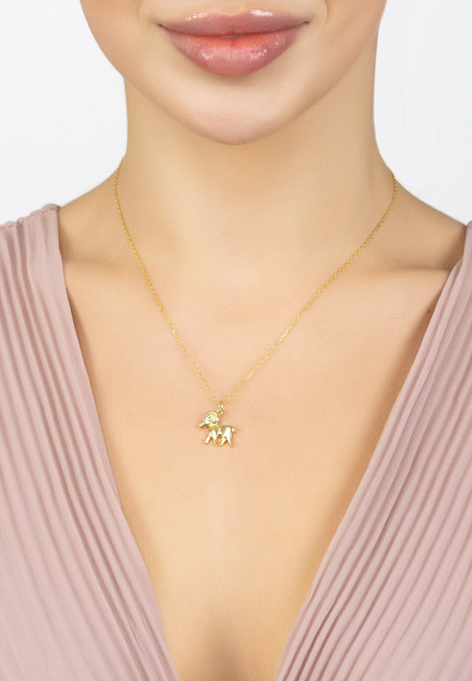 Zodiac Aries Star Sign Necklace Gold