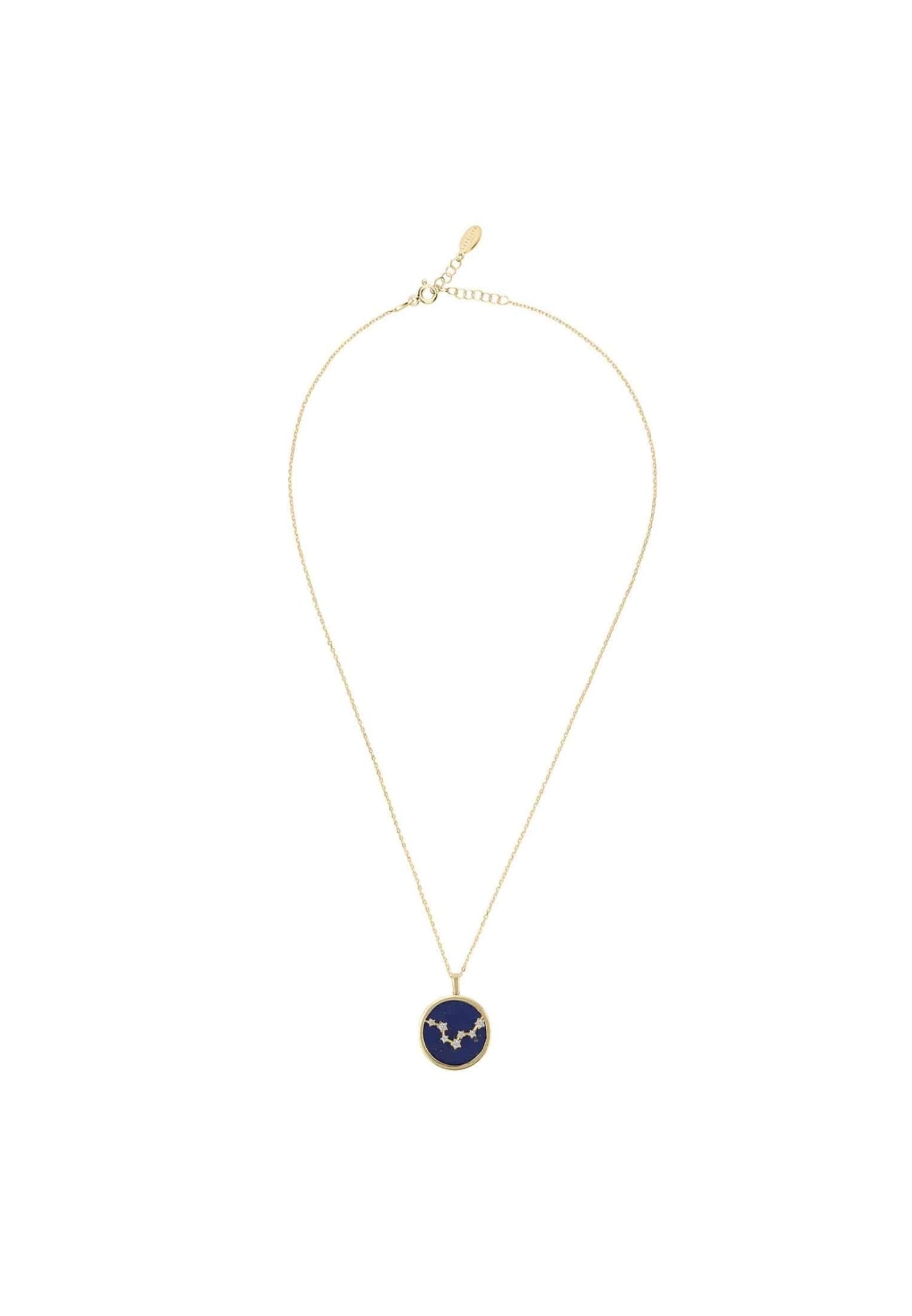 Personalized Necklaces - Zodiac Lapis Lazuli Star Constellation Pendant Necklace Gold Pisces 