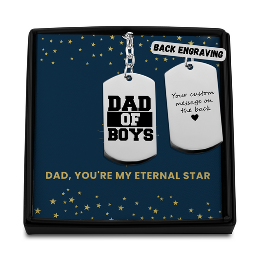 Dad of Boys Personalized Keychain