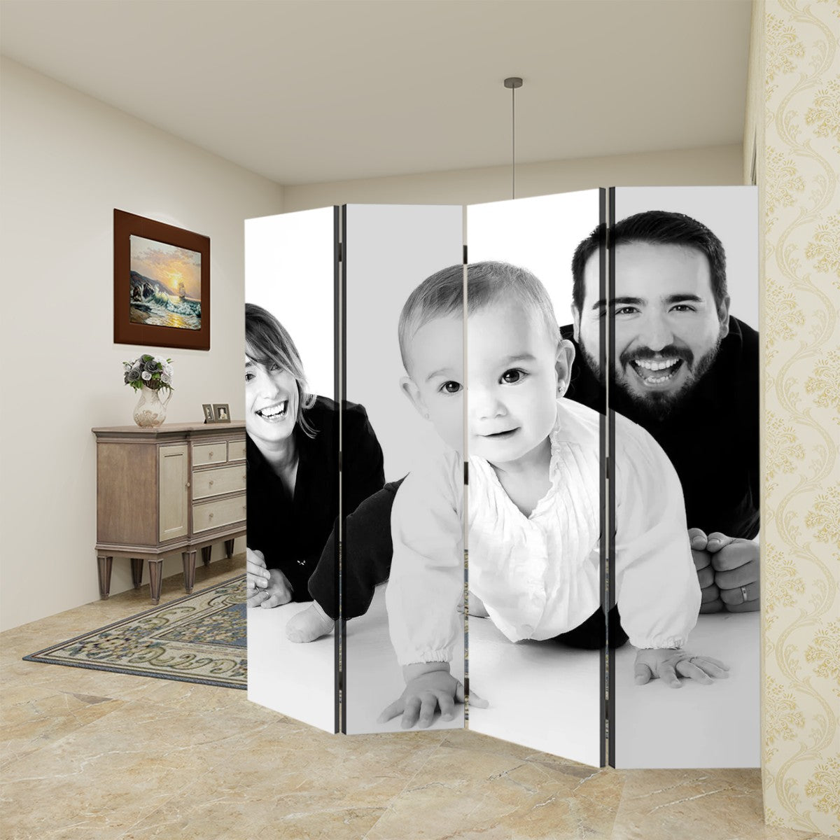 4-Panel Photo Personalized Room Divider - Lovesakes