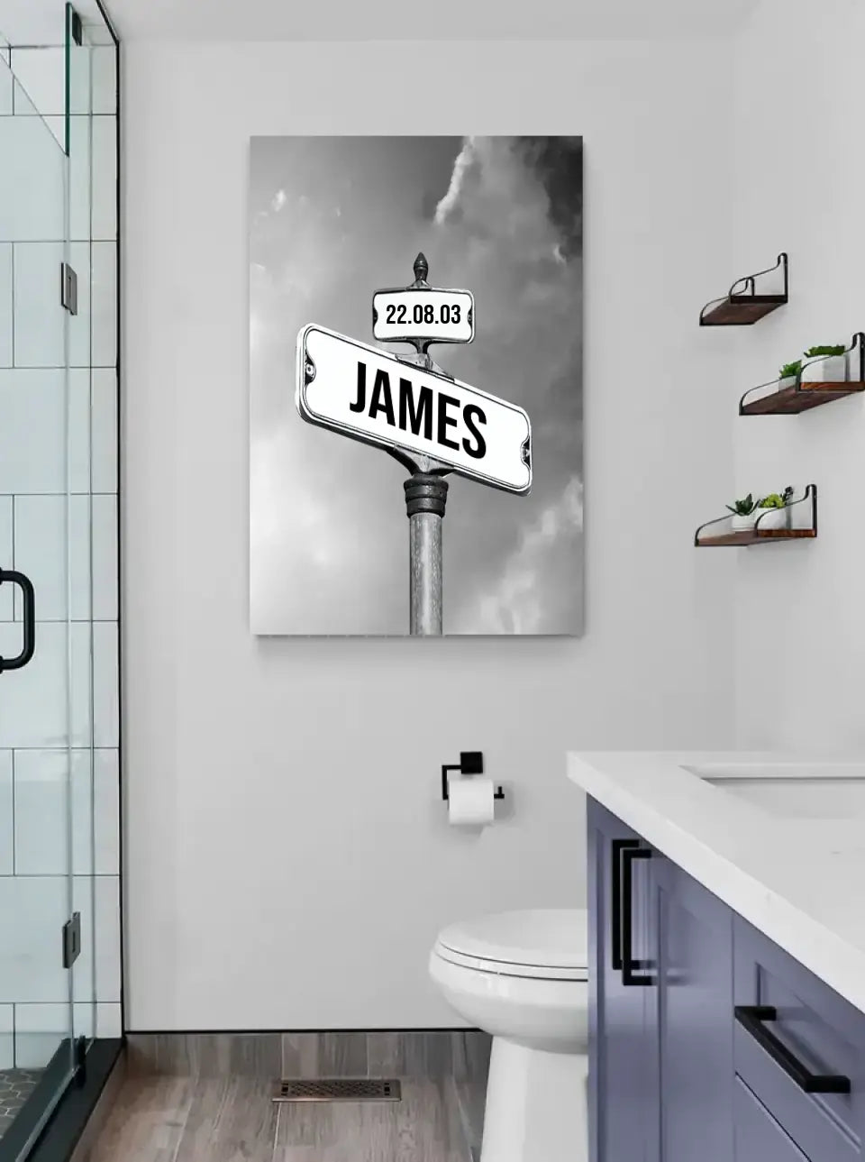 Personalized Wall Print - Multi-name Street Sign Canvas With DOB 