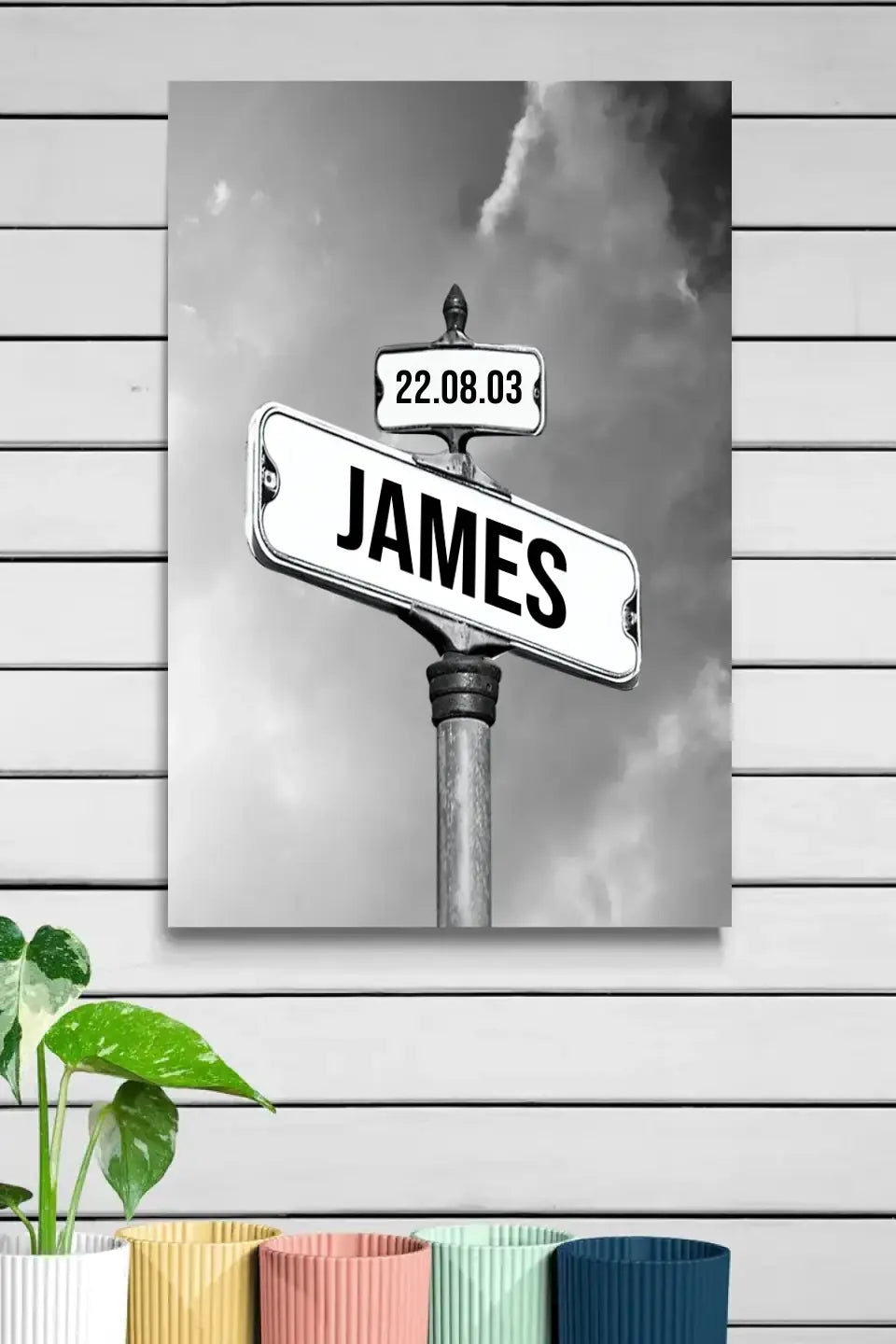 Personalized Wall Print - Multi-name Street Sign Canvas With DOB 