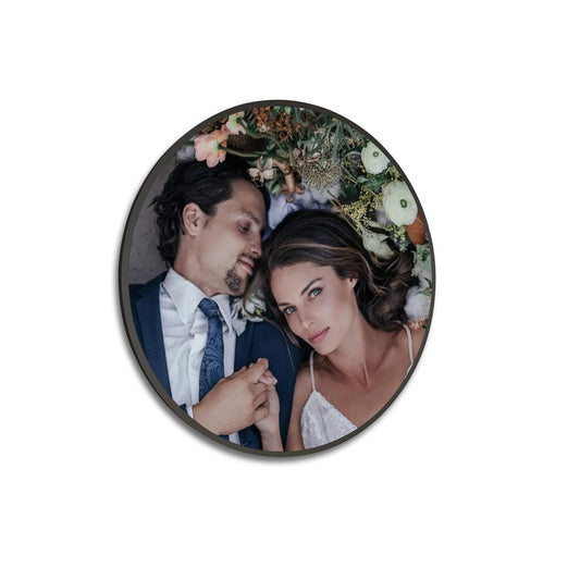 Round Framed Custom Photo Canvas Wall Print