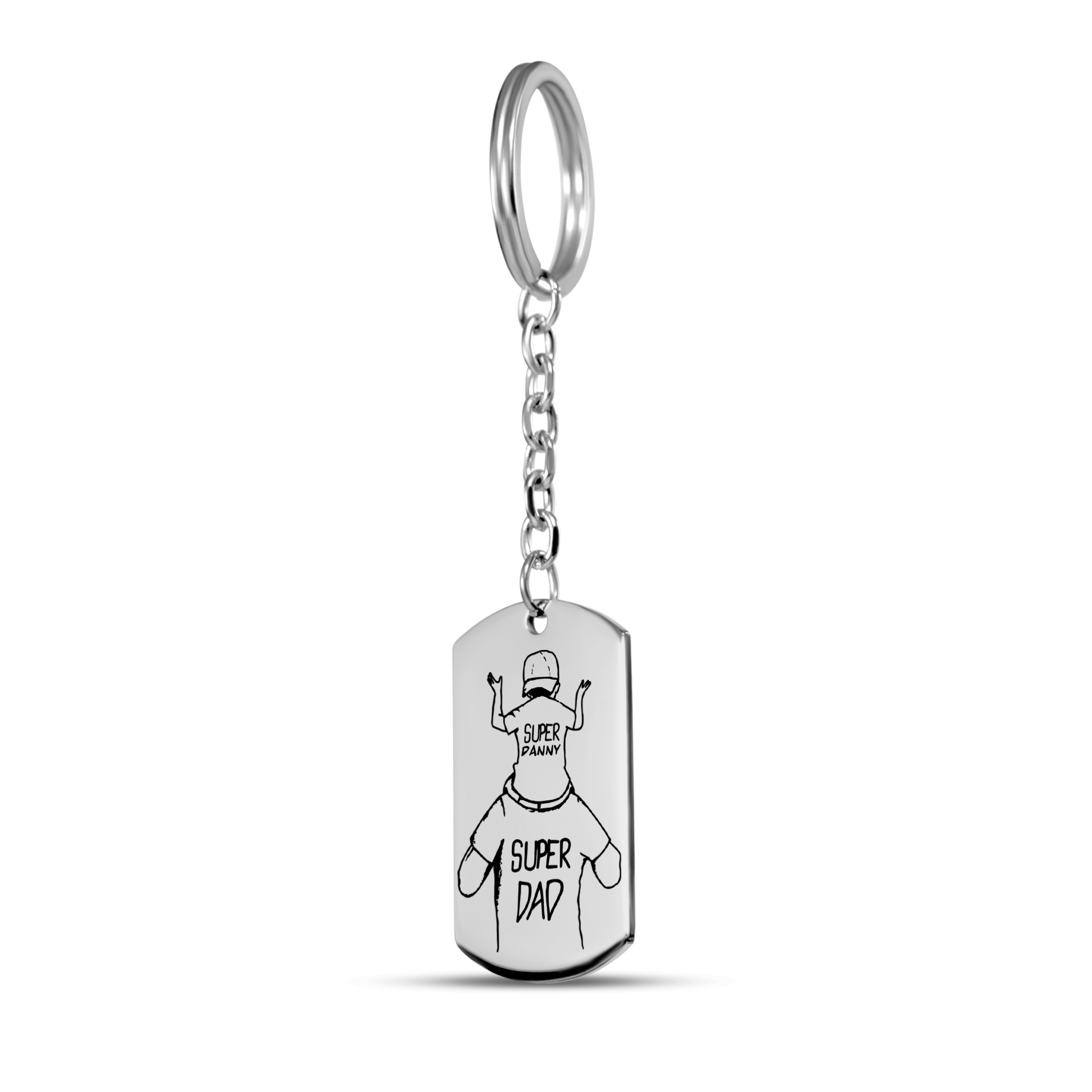 Personalized Keyrings - Super Dad And Son Keychain 