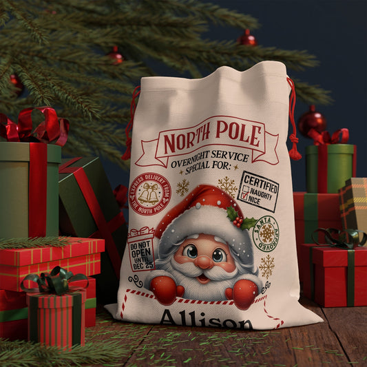 Personalized North Pole Santa Sack