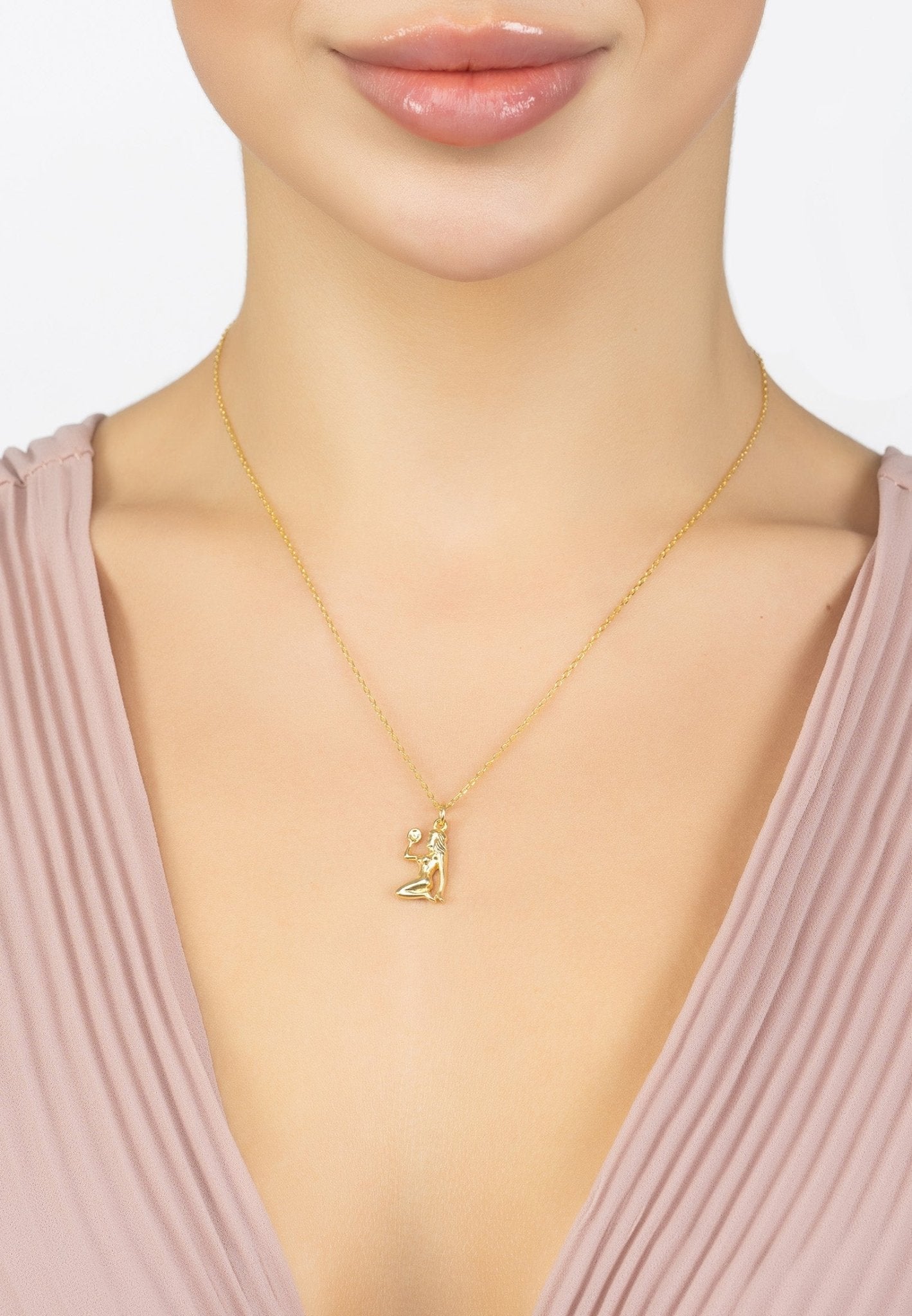 Personalized Necklaces - Zodiac Star Sign Necklace Gold Virgo 