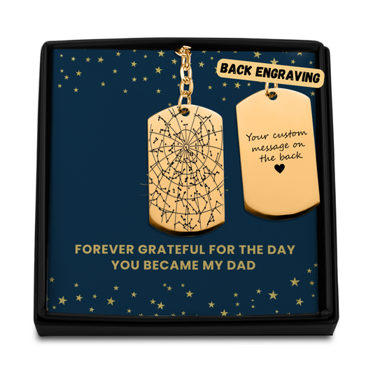 Custom Star Map Keyring - The Day You Became My Dad