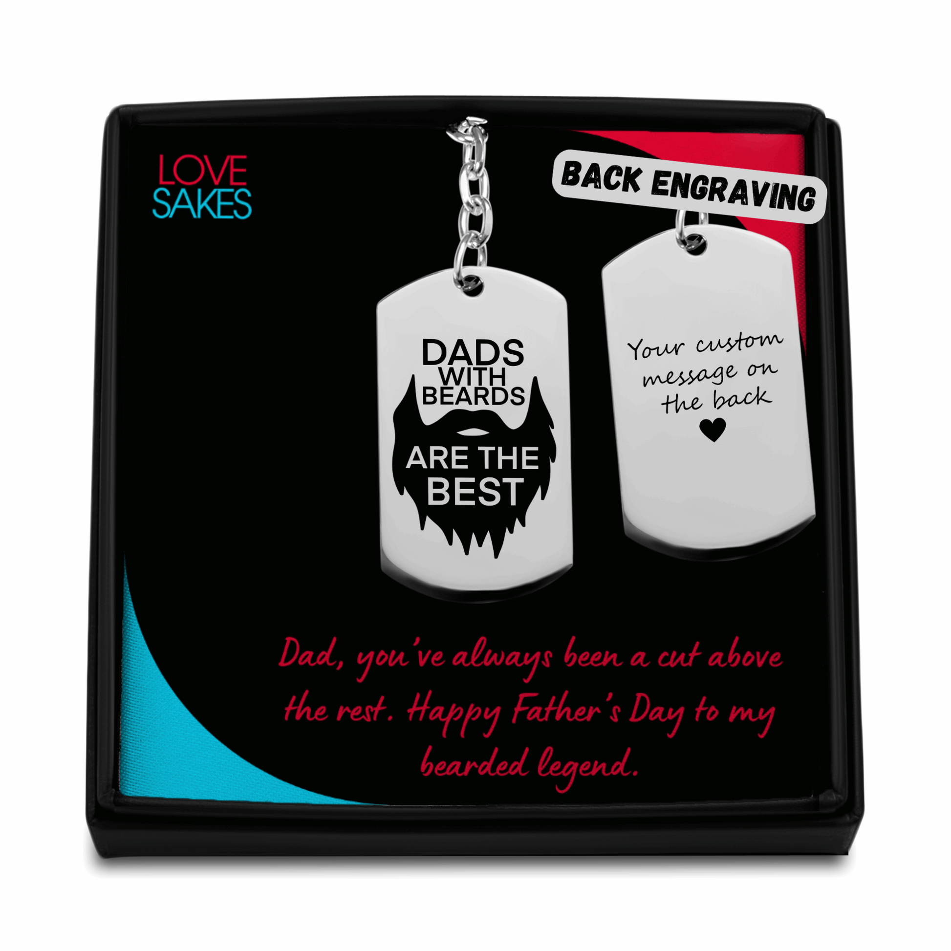 Personalized Keyrings - Bearded Dad Personalized Keyring 