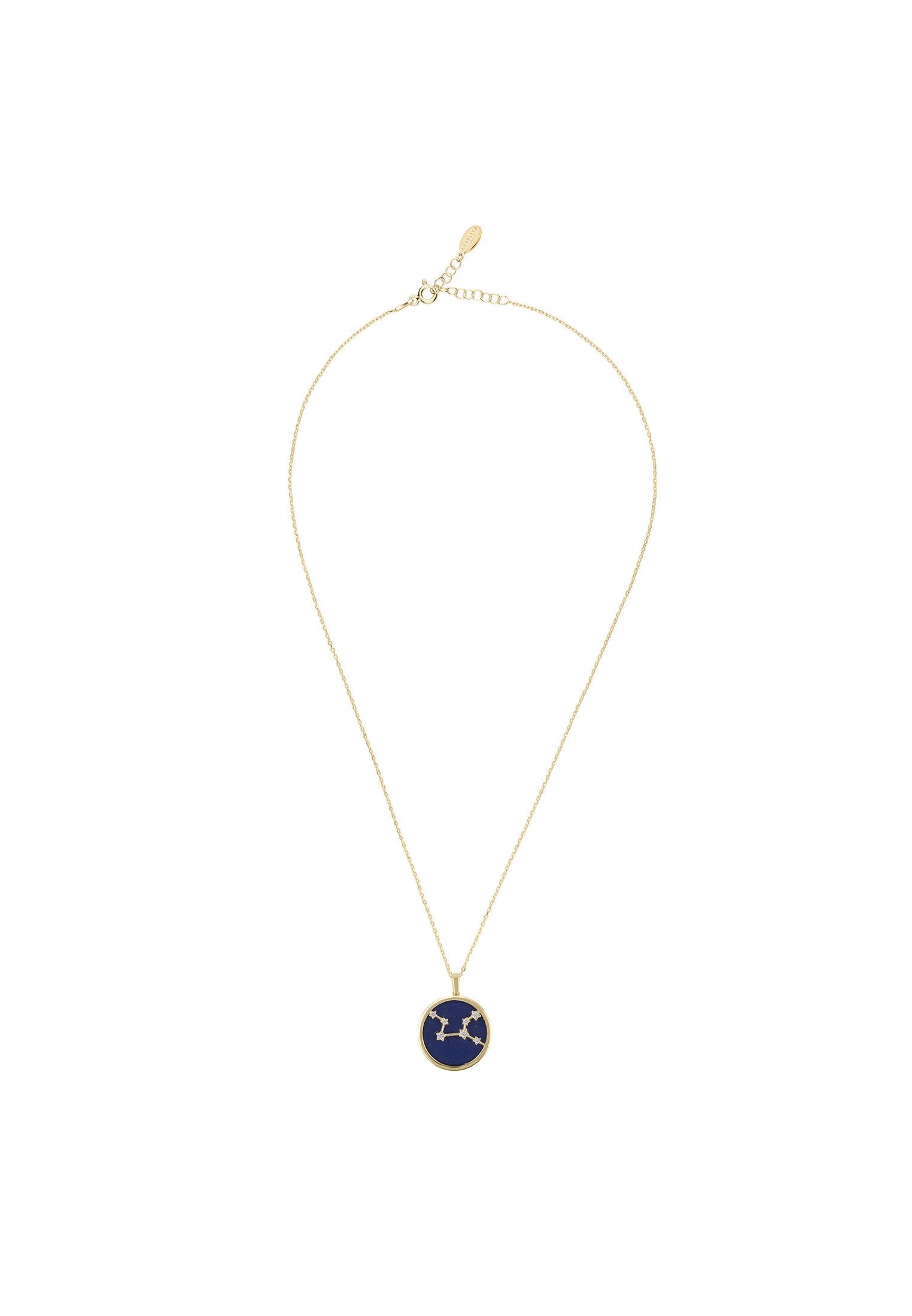 Personalized Necklaces - Zodiac Lapis Lazuli Constellation Pendant Necklace Gold Virgo 
