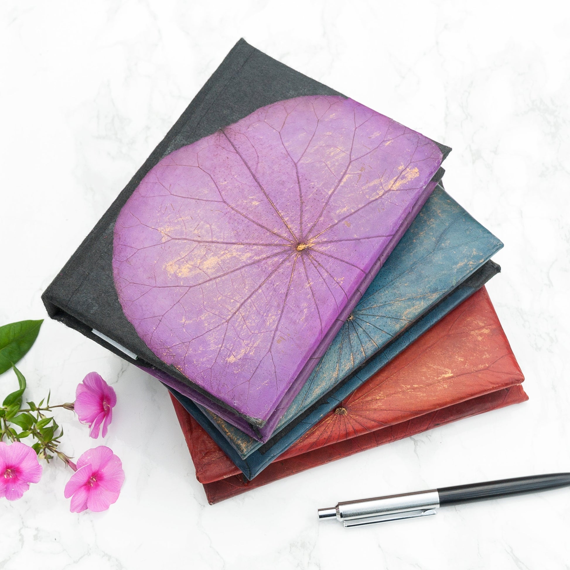 A6 Vegan Leather Lotus Leaf Notebook - Lovesakes