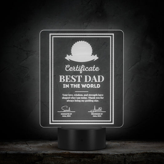 Best Dad Award Acrylic LED Plaque