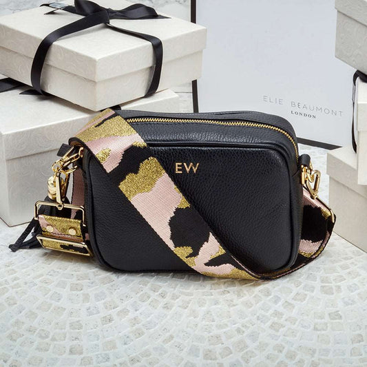 Black Personalized Cross Body Bag