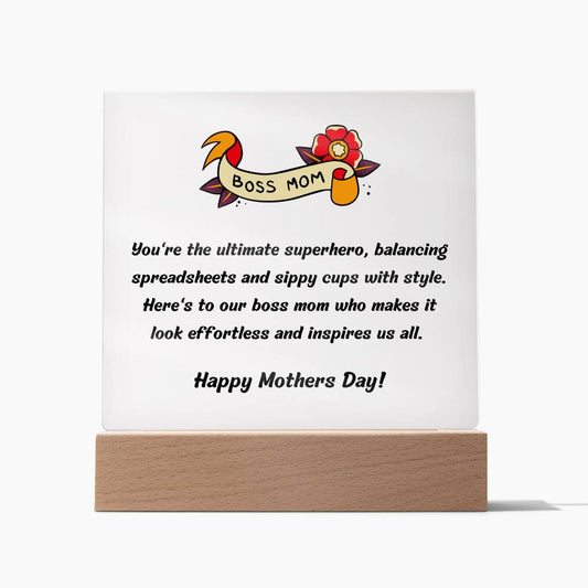 Boss Mom Mother's Day Gift Plaque