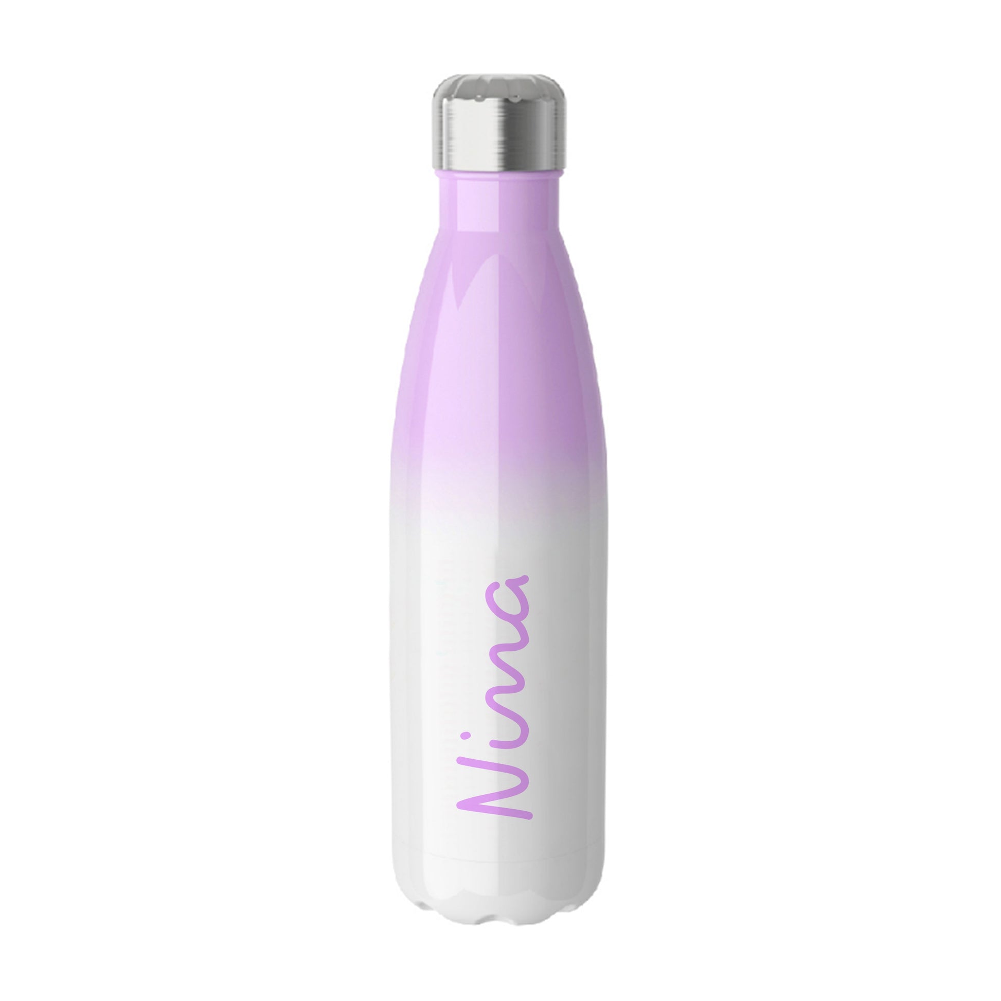 Personalized Water Bottles - Personalized Summer Sunrise Insulated Purple Water Bottle 