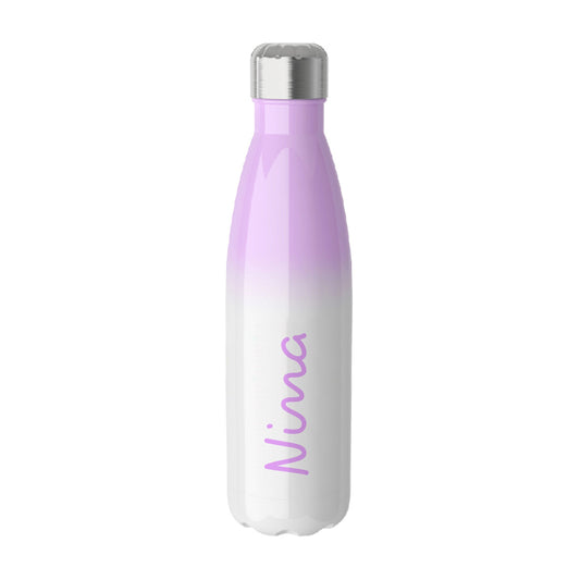 Personalized Summer Sunrise Insulated Purple Water Bottle
